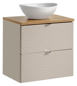 Comad Koupelnová skříňka s deskovým umyvadlem Viva Cashmere II. 60 kašmír/dub coast evoke