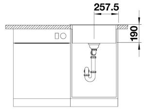 Blanco Dalago 5, silgranitový dřez 515x510x190 mm, 1-komorový, šedá skála, BLA-518848