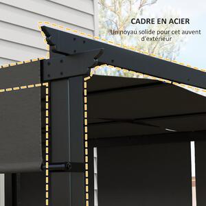 Outsunny Pergola se 3 posuvnými markýzami 3 x 3 m ocelová konstrukce s markýzou z polyesteru vysoké hustoty Tmavě šedá | Aosom