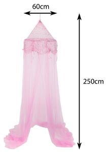 DekorStyle Baldachýn nad postel Princess růžový 60x250 cm růžový
