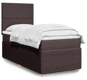 Box spring postel s matrací tmavě hnědá 80x200 cm textil 3291879