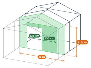 Dělicí PVC stěna se zipovými dveřmi pro párty stan Max+ šíře 4m, boční výška 2,6 m barva Bílá