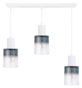 Light for home - Závěsné svítidlo bílé s třemi skleněnýmii stínidly 60603 "ROBERTO", 3x60W, E27, Bílá