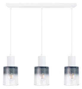 Light for home - Závěsné svítidlo bílé s třemi skleněnýmii stínidly 60603 "ROBERTO", 3x60W, E27, Bílá