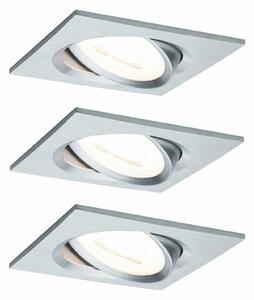 PAULMANN Vestavné svítidlo LED Nova hranaté 3x6,5W GU10 hliník broušený výklopné 934.38 P 93438