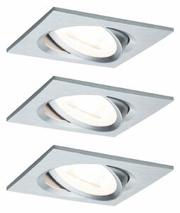 PAULMANN Vestavné svítidlo LED Nova hranaté 3x6,5W GU10 hliník broušený výklopné 3-krokové-stmívatelné 934.74 P 93474