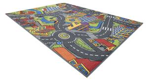 Makro Abra Dětský kusový koberec REBEL ROADS Town life 97 Velkoměsto ulice protiskluzový šedý Rozměr: 95x133 cm