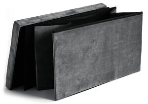 TZB Taburet s úložným prostorem DIEGO XL sametový šedý