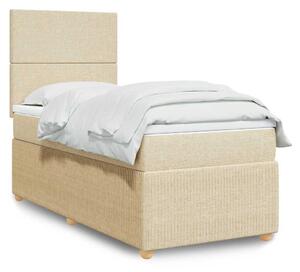 Box spring postel s matrací krémová 90x200 cm textil 3291937