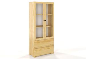 Dřevěná vitrína se skleněnými dveřmi Sandemo 2S80, borovice ()