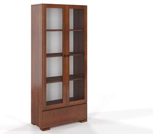 Dřevěná vitrína s prosklenými dveřmi Sandemo 1S80, buk (Barva: Ořech)