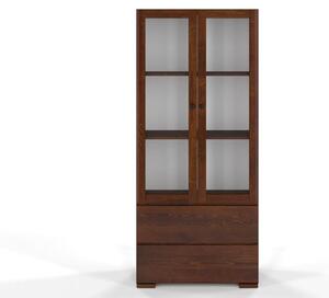 Dřevěná vitrína se skleněnými dveřmi Sandemo 2S80, borovice ()