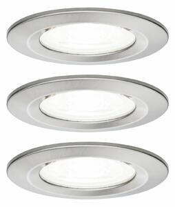 PAULMANN Vestavné svítidlo LED Nova kruhové 3x6,5W GU10 kov kartáčovaný 4000K nevýklopné 929.79