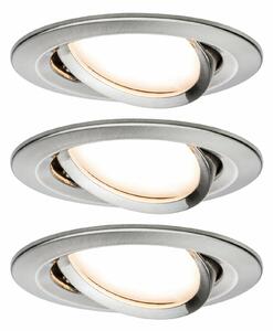 PAULMANN Vestavné svítidlo LED Nova kruhové 3x6,5W kov kartáčovaný nastavitelné 934.47 P 93447