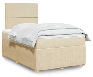 Box spring postel s matrací krémová 120x190 cm textil 3291993