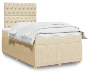 Box spring postel s matrací krémová 120x190 cm textil 3292007