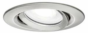 PAULMANN Vestavné svítidlo LED Nova Plus kruhové 1x6W GU10 kov kartáčovaný výklopné stmívatelné 936.71 P 93671