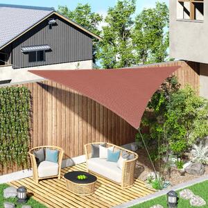 Outsunny Velká Trojúhelníková Sluneční Plachta 3 x 3 x 3 m z Vysoce Hustotního UV Odolného Polyethylenu v Růžově Červené Barvě | Aosom