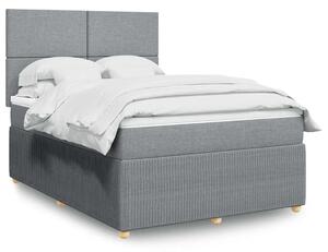 Box spring postel s matrací světle šedá 140 x 190 cm textil 3292044