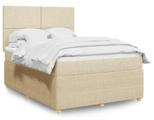 Box spring postel s matrací krémová 140x190 cm textil 3292049