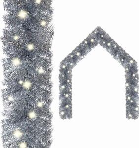 Vánoční girlanda s LED světýlky 20 m stříbrná 329206