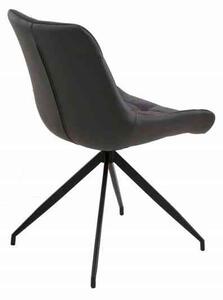 Invicta interior Jídelní židle Divani retro tmavě šedá/černá - 2ks 40018