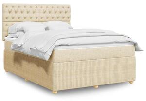Box spring postel s matrací krémová 140x190 cm textil 3292063
