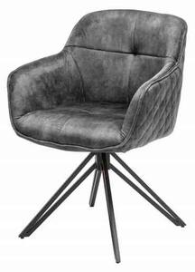 Invicta interior Jídelní židle Euphoria otočná tmavě šedá samet - 2ks 40263