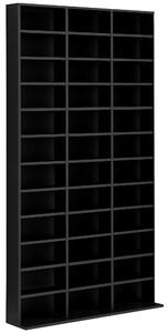 HOMCOM Regál na CD/DVD pro 1116 CD, 36 výškově nastavitelných přihrádek, 102 x 24 x 195 cm, Černý | Aosom