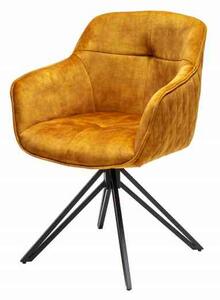 Invicta interior Jídelní židle Euphoria otočná hořčicová žlutá samet - 2ks