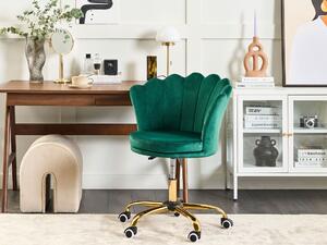 Sametová kancelářská židle zelená MONTICELLO II