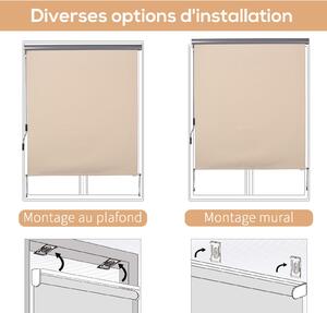 Outsunny Venkovní Rolovací Záclona 2,5 x 1,6 m Skladatelný Vertikální Sluneční Stín s Kličkou, Hliník a Polyester 280 g/m² UV50+ Ochrana pro Balkon, T