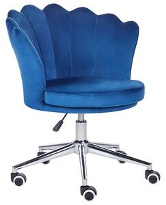 Sametová kancelářská židle modrá MONTICELLO