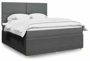 Box spring postel s matrací tmavě šedá 180x200 cm textil 3292129
