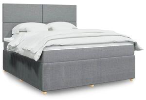 Box spring postel s matrací světle šedá 180 x 200 cm textil 3292128