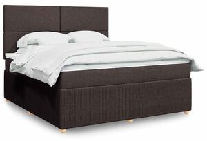 Box spring postel s matrací tmavě hnědá 180x200 cm textil 3292131