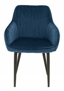 Invicta interior Jídelní židle Turin s područkami samet královská modrá - 2ks