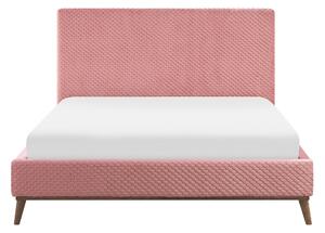 Čalouněná růžová postel 160 x 200 cm BAYONNE