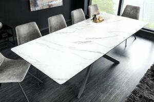 Invicta interior Rozkládací jídelní stůl Alpine 160-200cm keramika, bílý mramor 43844