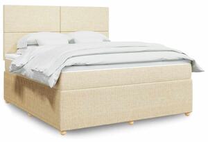 Box spring postel s matrací krémová 180x200 cm textil 3292133