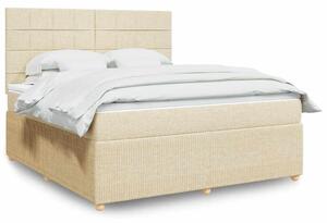 Box spring postel s matrací krémová 180x200 cm textil 3292140