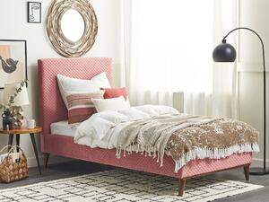Čalouněná růžová postel 90x200 cm BAYONNE
