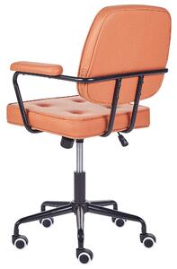 Kancelářská židle z umělé kůže oranžová PAWNEE