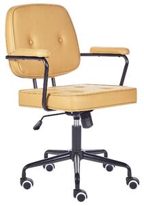 Kancelářská židle z umělé kůže žlutá PAWNEE