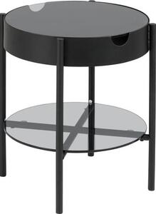 Skleněný odkládací stolek s úložným prostorem Tipton