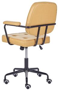 Kancelářská židle z umělé kůže žlutá PAWNEE