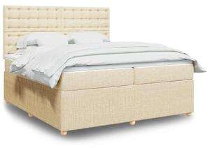 Box spring postel s matrací krémová 200x200 cm textil 3292182