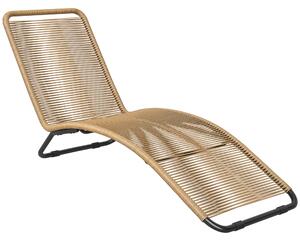 Outsunny S-shaped Ratanový PE a Ocelový Lehátko, Prodyšné Lehátka do Zahrady, Proti UV, na Pláž, K Bazénu a do Zahrady, 176x58x82 cm, Černé a Dřevěné
