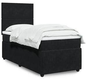 Box spring postel s matrací černá 80 x 200 cm samet 3292186
