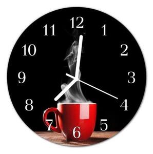 Nástěnné hodiny káva pr.30cm IV - plexi
